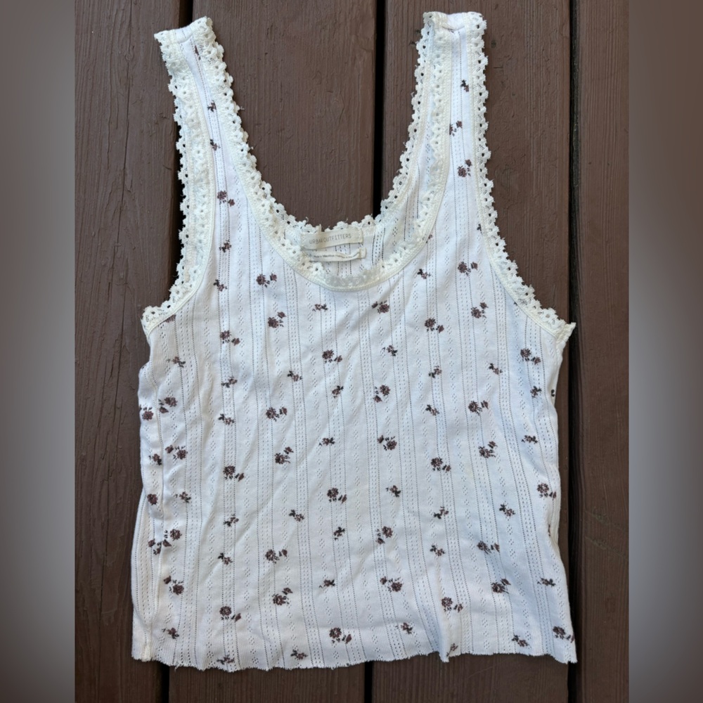 Urban Outfitters Floral and Lace Edge Tank